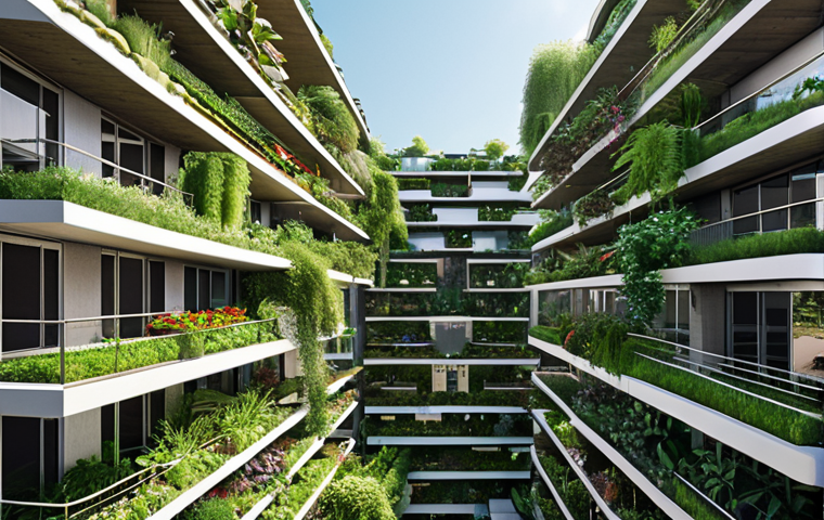 **
A vibrant, multi-level floating city with vertical gardens cascading down building facades. Lush greenery mixes seamlessly with sleek, modern architecture. In the foreground, community gardens thrive, with residents tending to crops. The overall atmosphere is one of harmony between nature and technology, showcasing a sustainable urban oasis. Focus on bright, natural light and a sense of community. Biofilic design elements should be prominent.
**